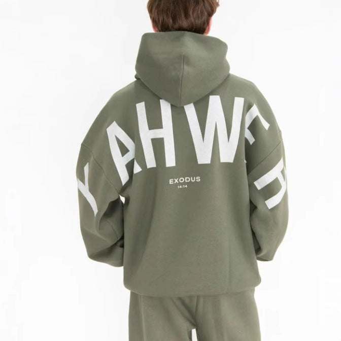 wyo newyork letter print hoodie, loose fit, oversized hoodie