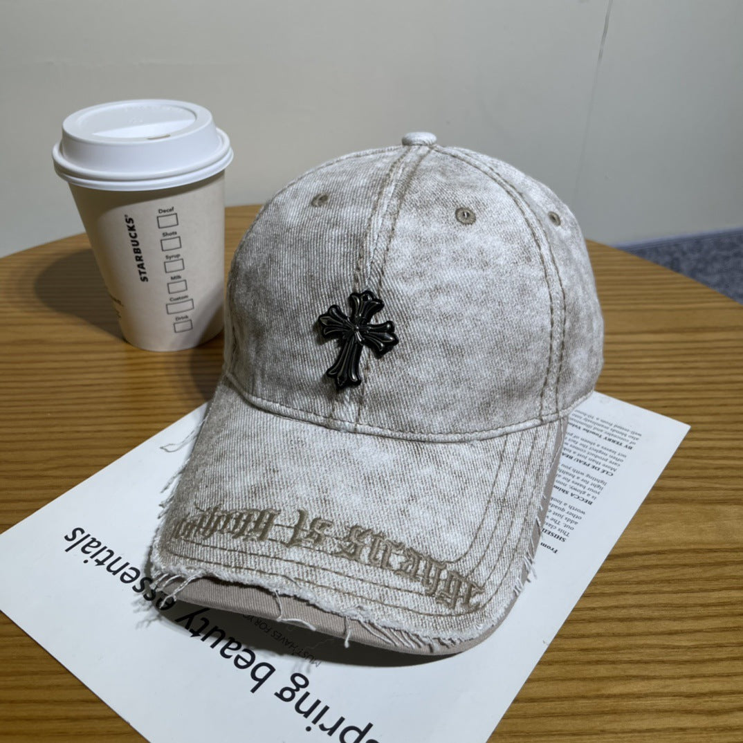 Chrome Hearts Ripped Denim Baseball Cap