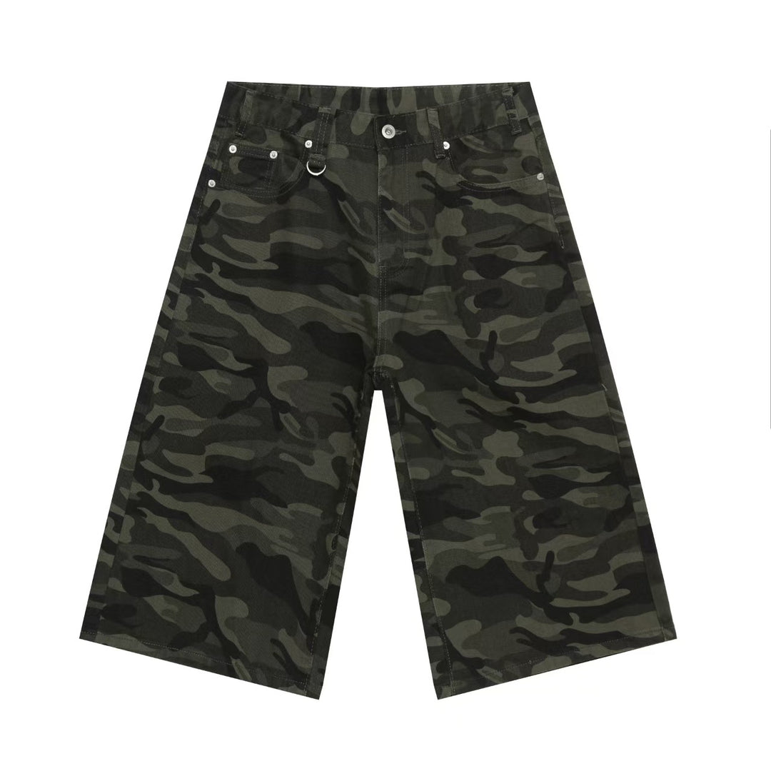Summer Loose Fit Cropped Straight Leg Denim Shorts
