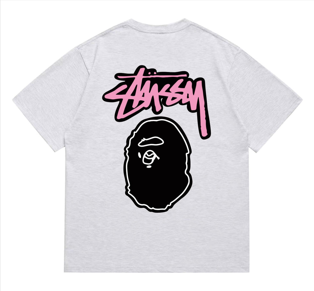 BAPE loose fit short-sleeved letter print t-shirt
