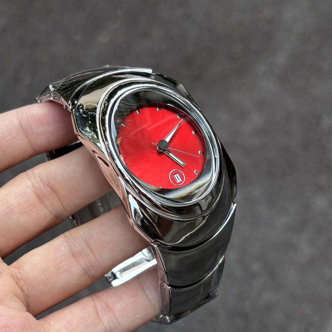 Y2K Retro-Futuristic Watch with Sunray Dial