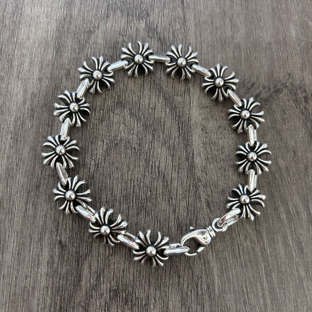 Chrome Hearts Cross Flower Fishhook Buckle Diamond inlaid Bracelet