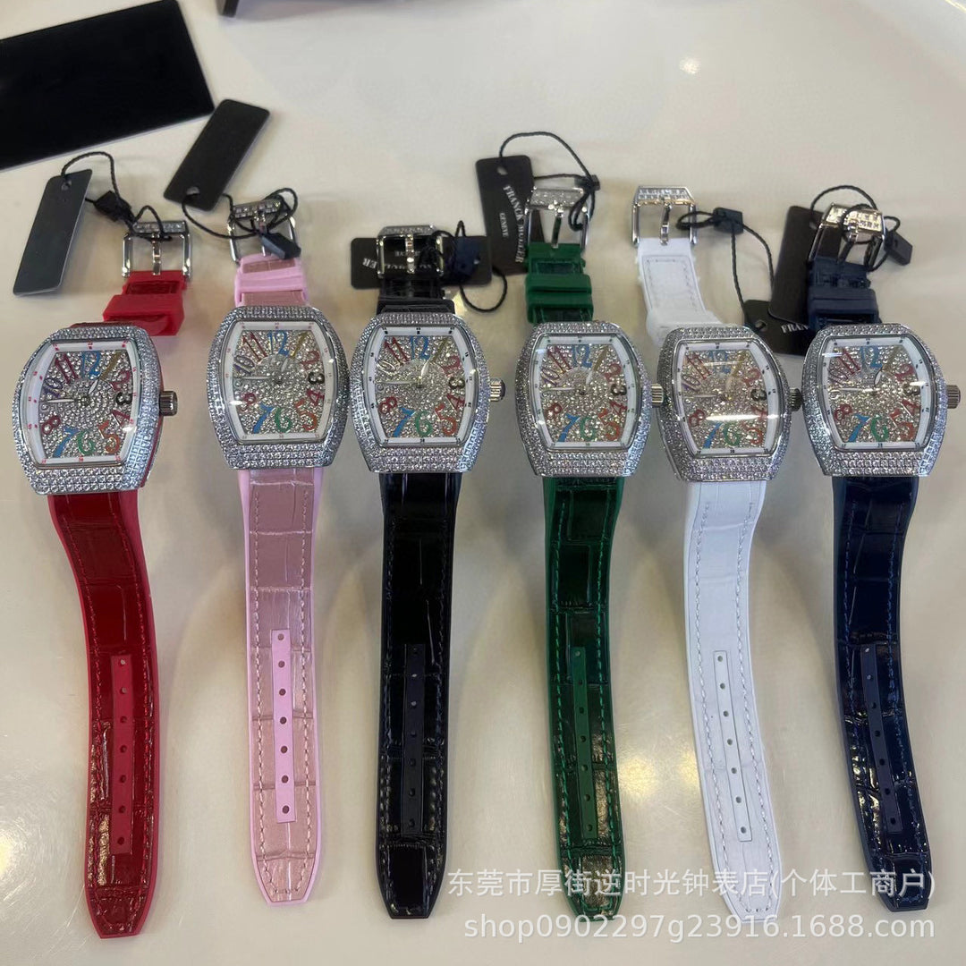 FM-Style Starry Sky Tonneau-Shaped Large-Dial Watch