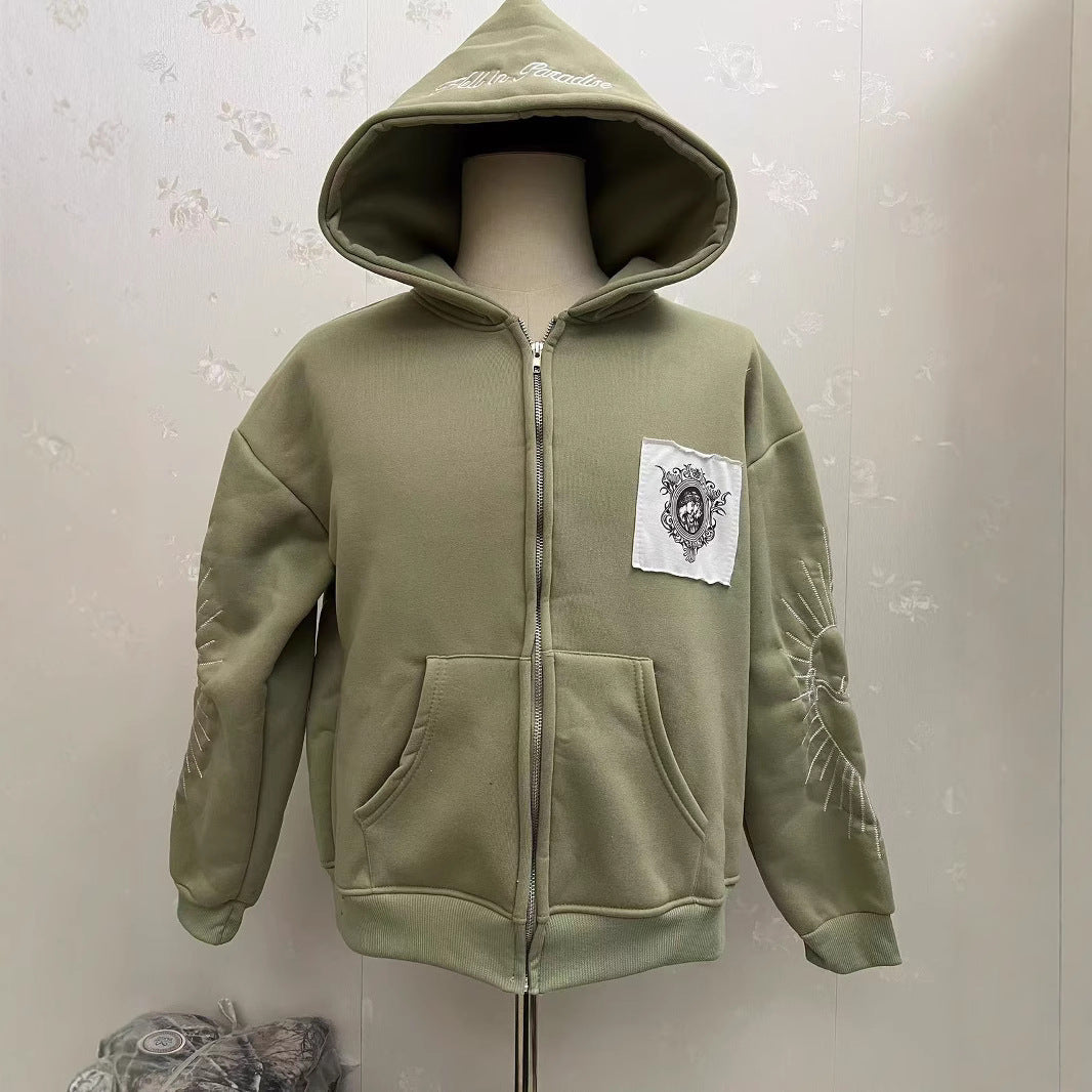 Y2K Heaven and Hell zip-up hoodie coat
