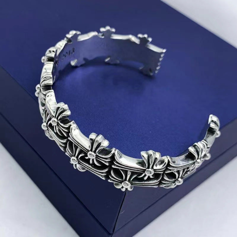 Chrome Hearts double cross open bracelet