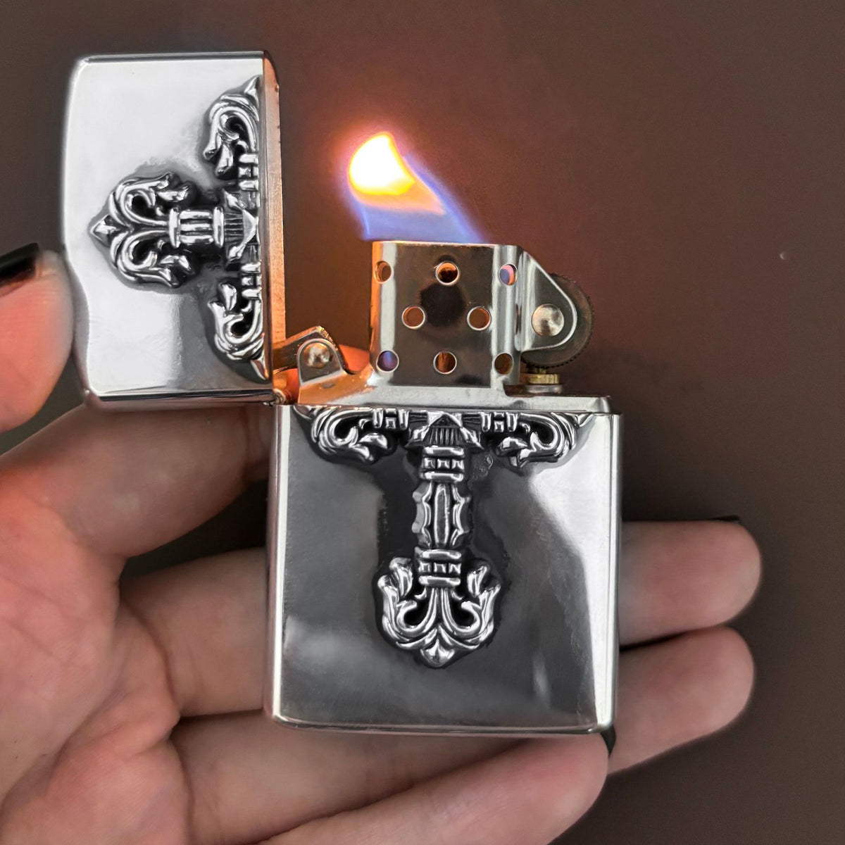 chrome hearts flame cross sword tongue anchor retro lighter