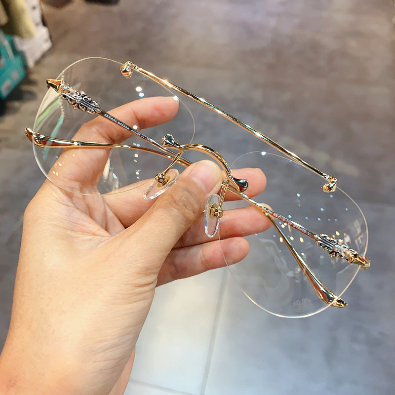 Chrome Hearts Rimless Prescription Goggles Wide-Fit Aviator Eyewear