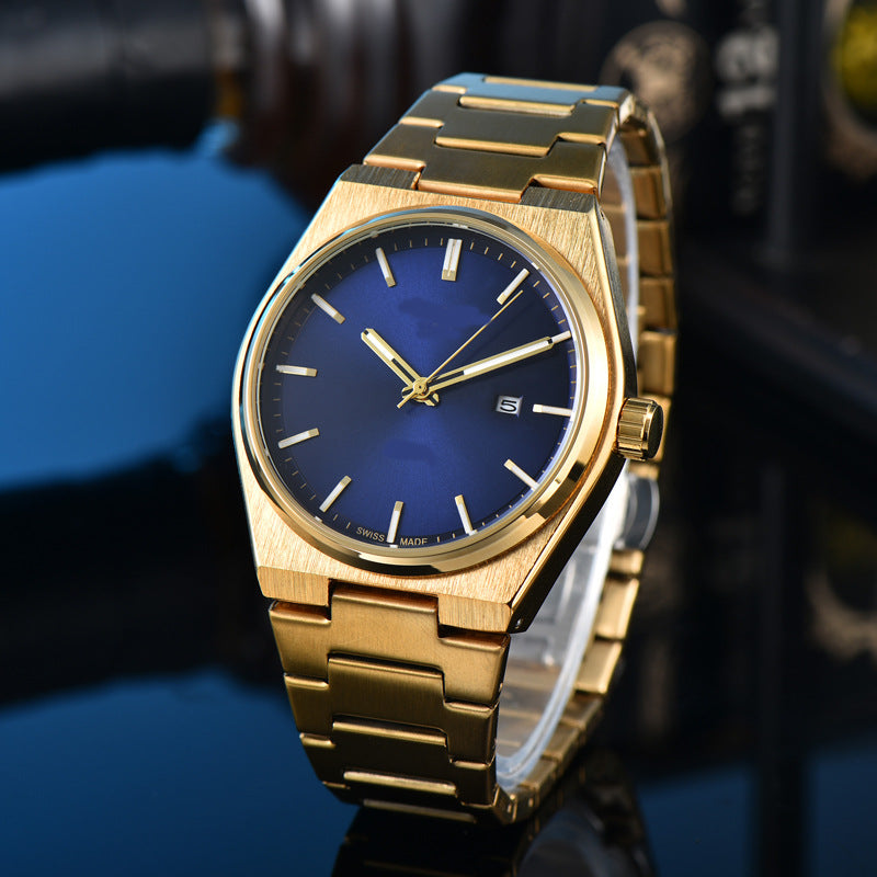 Classic Simple and Generous Solid Steel strap Watch