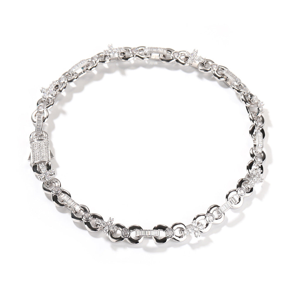12mm Infinity Cross Necklace with Spring Clasp