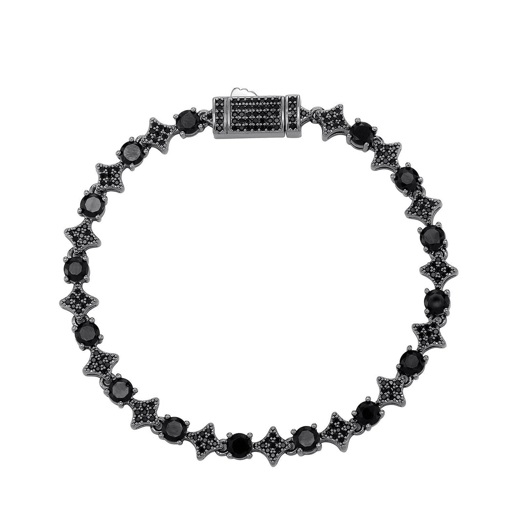 4mm Tennis Chain, 6mm Copper-Set Zircon Star & Sunburst Bracelet