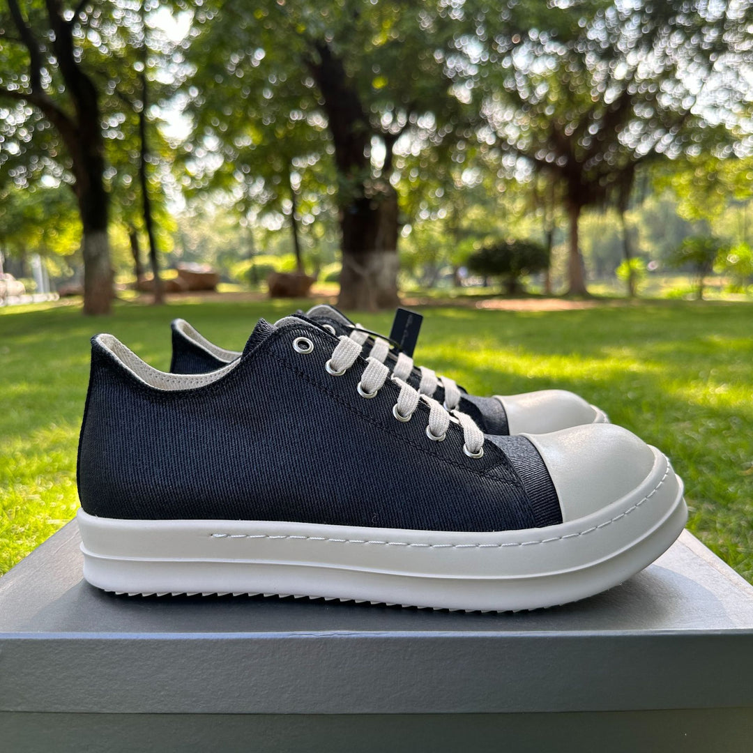 Low-Top Men's Shoes Casual Thick-Soled Canvas Sneakers