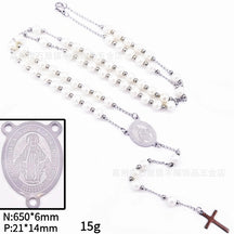 rosary necklace 6mm cross necklace