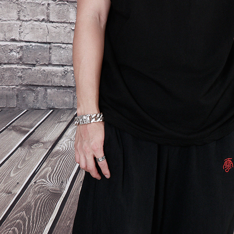 Skull Cuban chain titanium steel bracelet