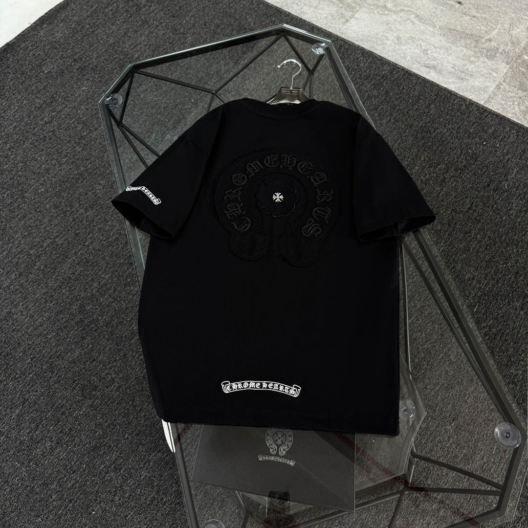 Chrome Hearts heavy-duty cross-stitch embroidery T-shirt