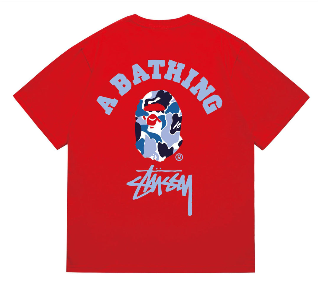 BAPE loose fit short-sleeved letter print t-shirt