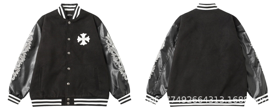 Chrome Hearts Cross Patch Embroidery Baseball Jacket