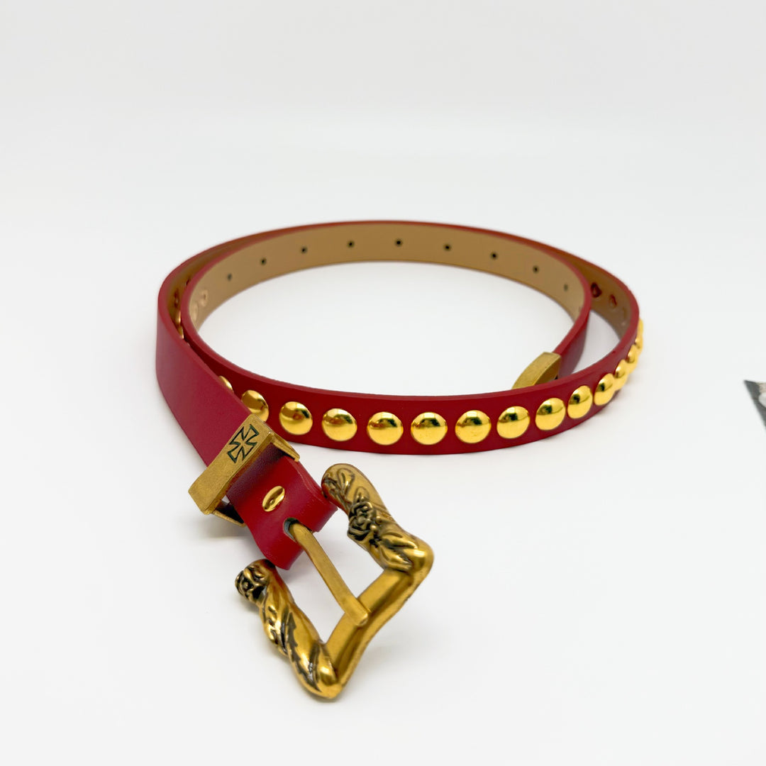 Y2K EDR Brooding Rich Kid Studded Cross Waist Belt