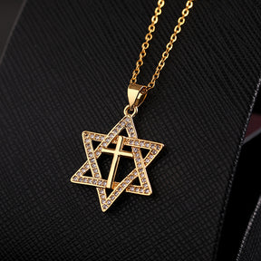 star of david necklace cross diamond necklace