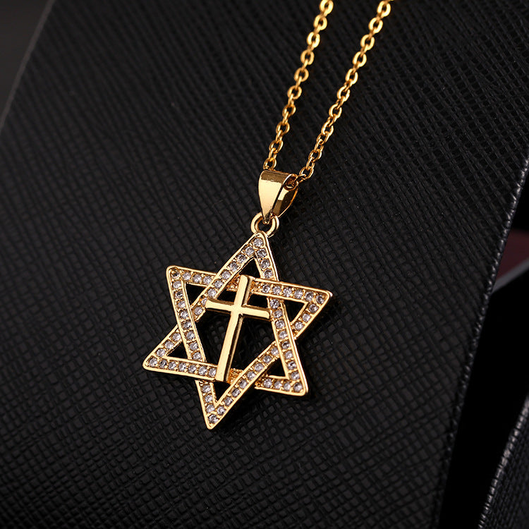 star of david necklace cross diamond necklace