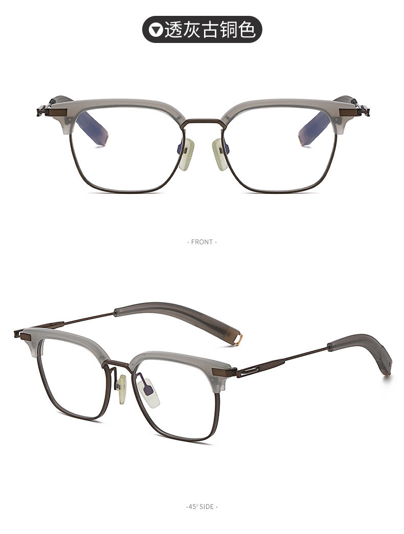 Retro Large Face Square Frame Eyebrow Frame Glasses