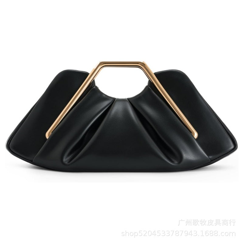 Retro PU "Cloud" Ruched Handbag