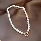 day collar large pearl inlaid zircon necklace
