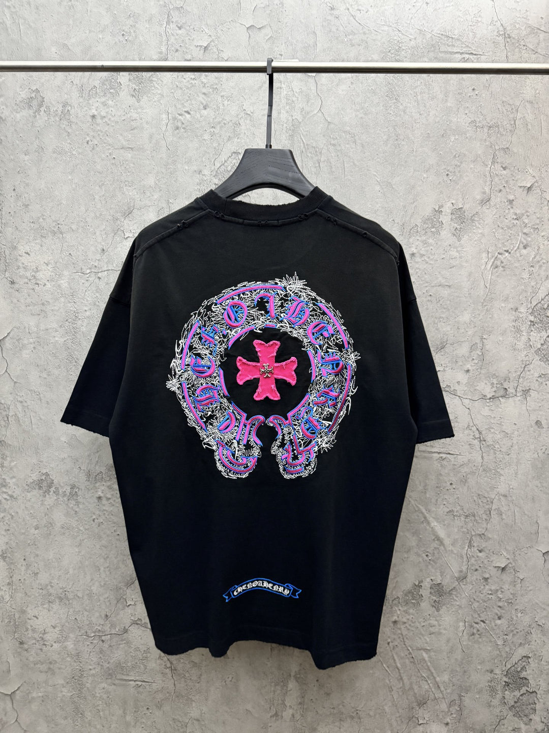 Chrome Hearts Washed Appliqué Embroidered Short-Sleeve T-Shirt