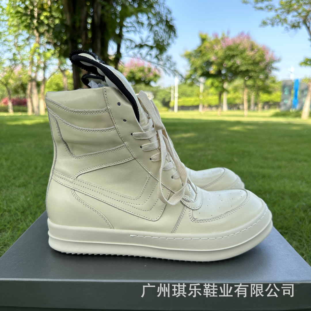 Thick-Sole, Height-Increasing, High-Top Genuine Leather Sports Boots