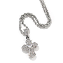 Rose Gold Cross Pendant with Micro-Zirconia