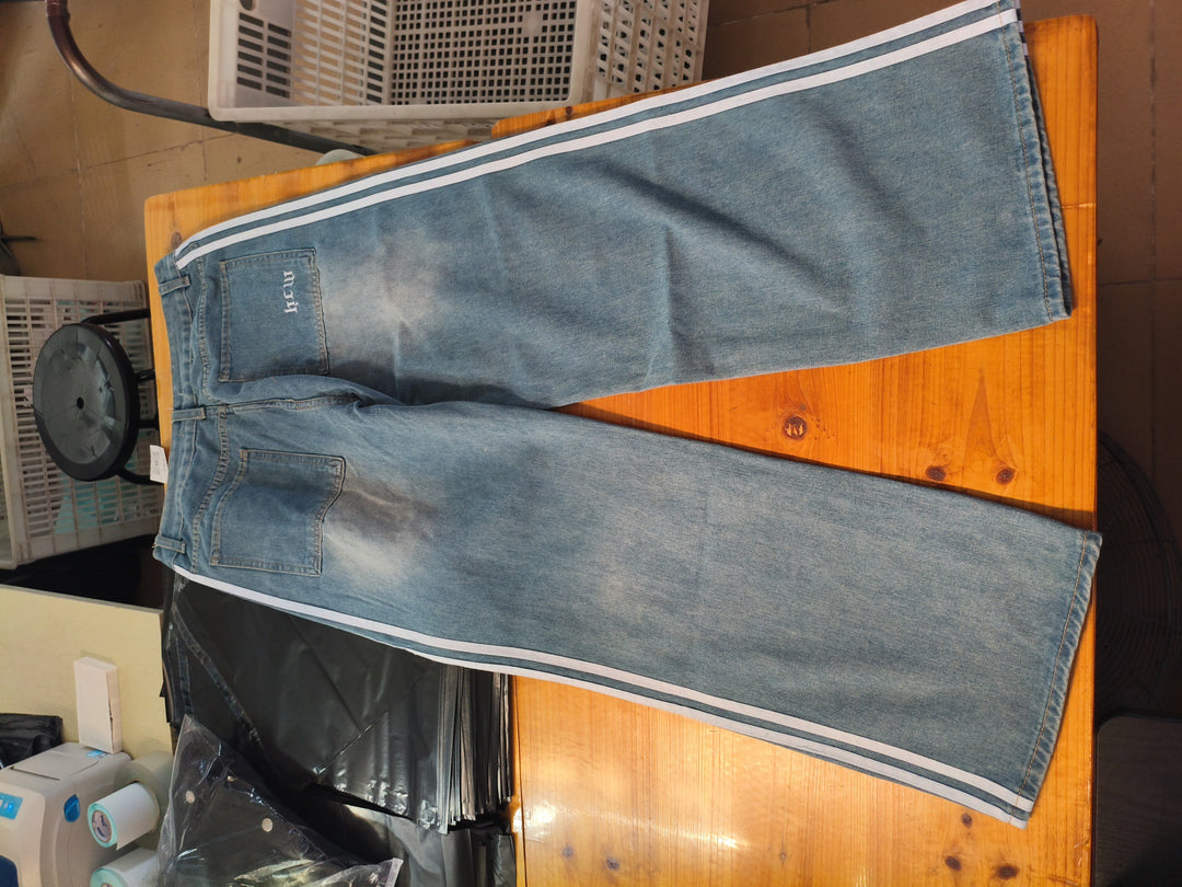 Striped jeans, Y2K casual wide-leg straight-leg jeans