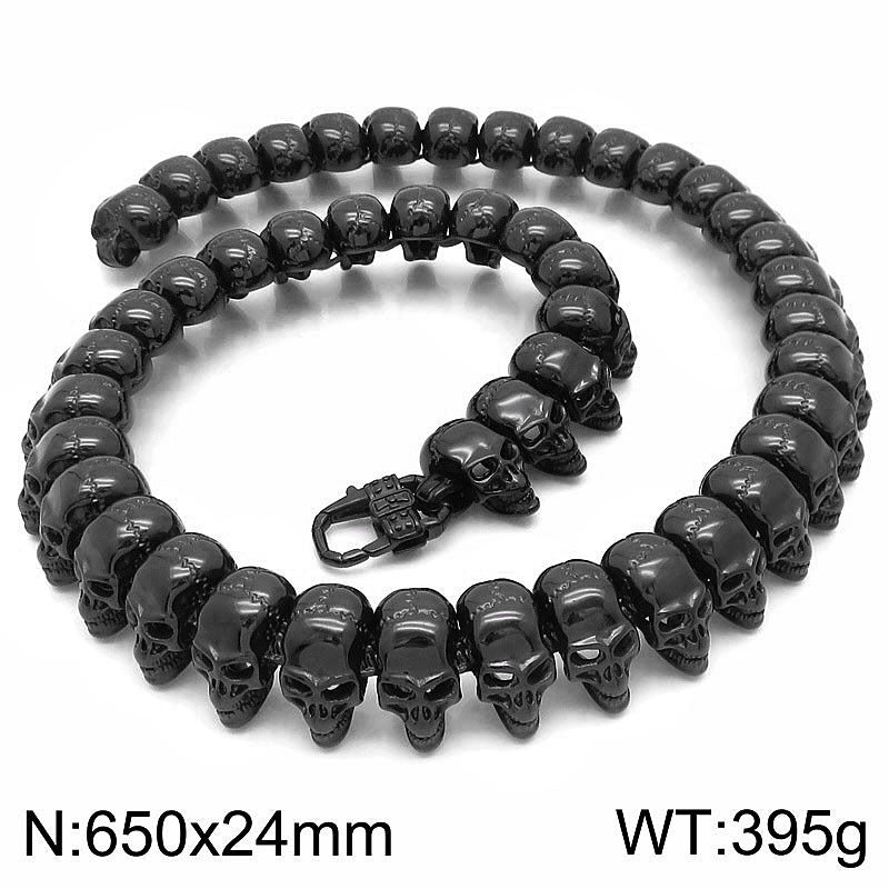 Hip-hop skull men's titanium steel bracelet