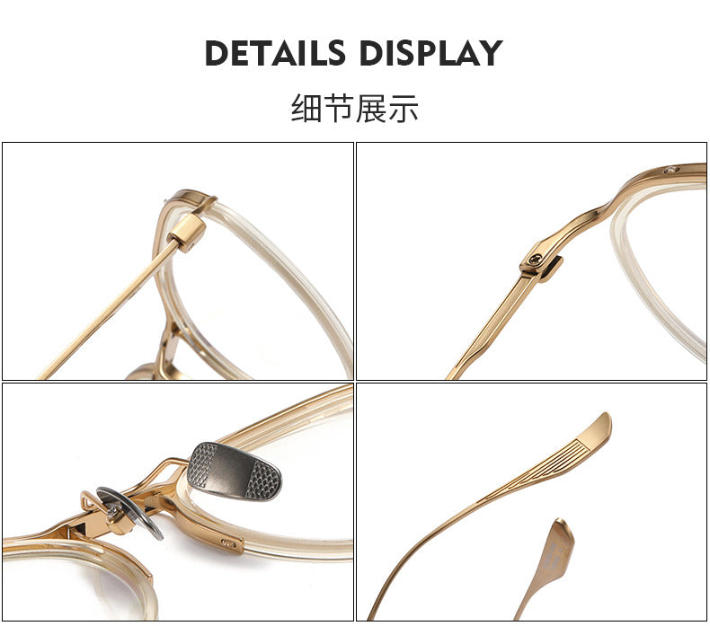 Irregular browline pure titanium eyeglass frames
