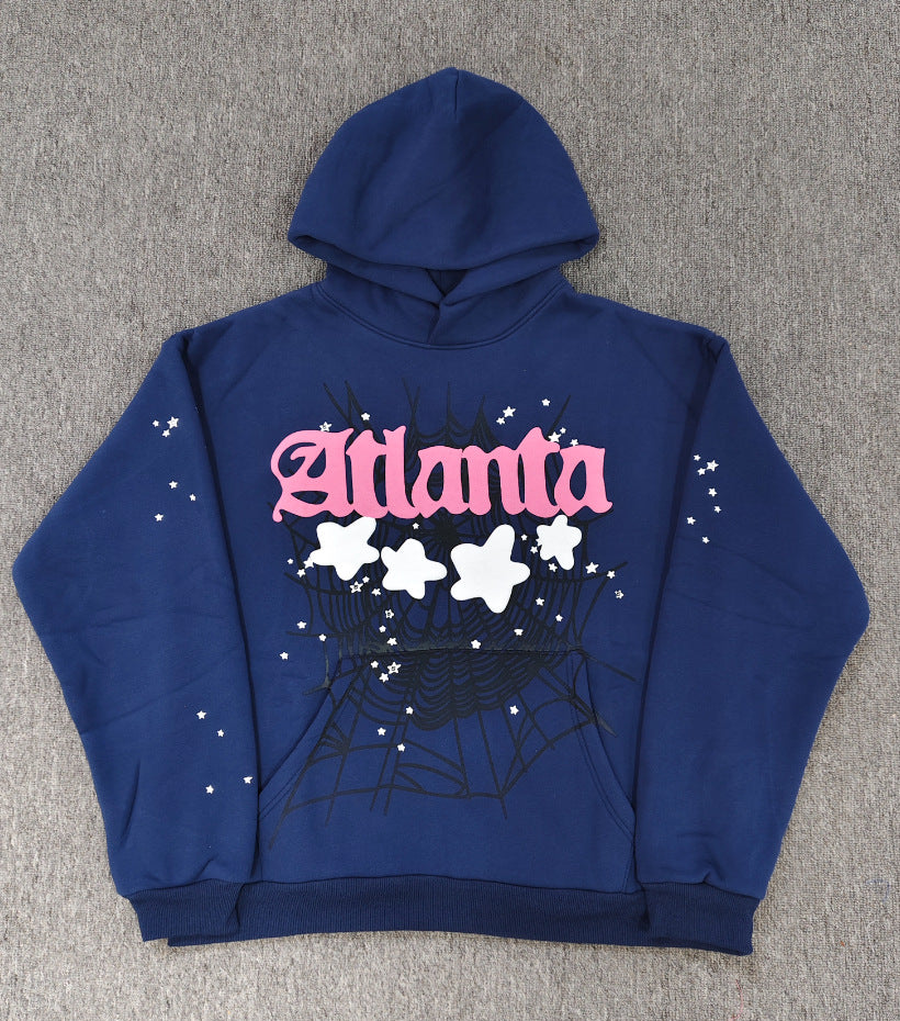 Sp5der Foam Print Spider Thick Fleece Hoodie