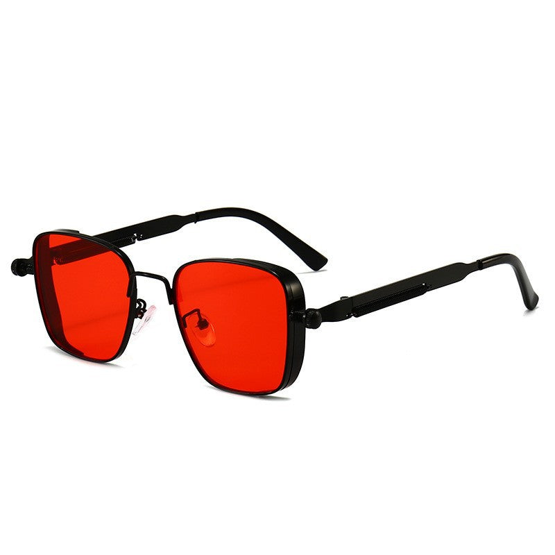 Retro Square Frame Steampunk Metal Sunglasses