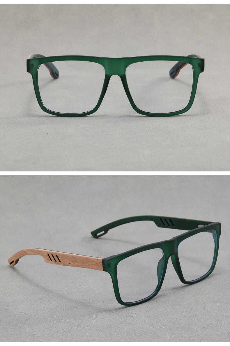 Bamboo-style square frame eyeglasses