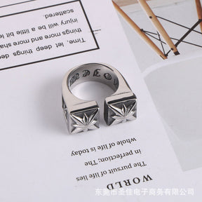 chrome hearts double-flower titanium steel rings