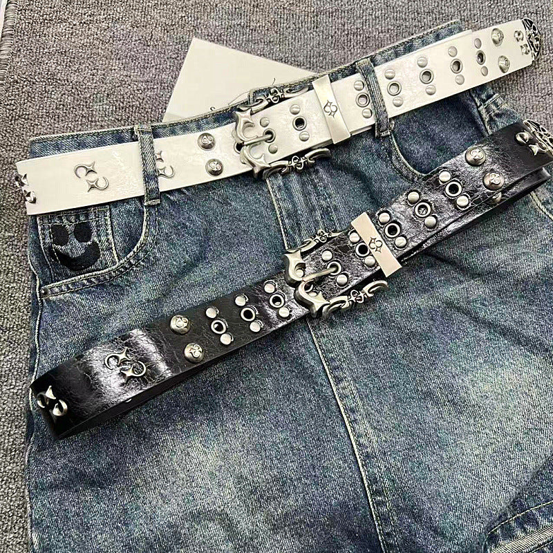 Trendy and stylish pin buckle studded belt