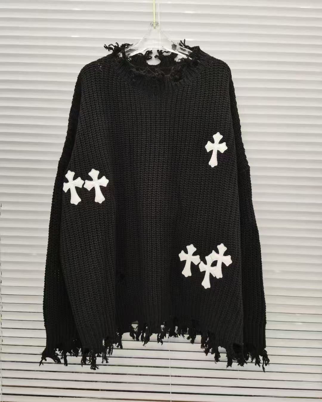 Chrome hearts cross cotton knitted cardigan sweater