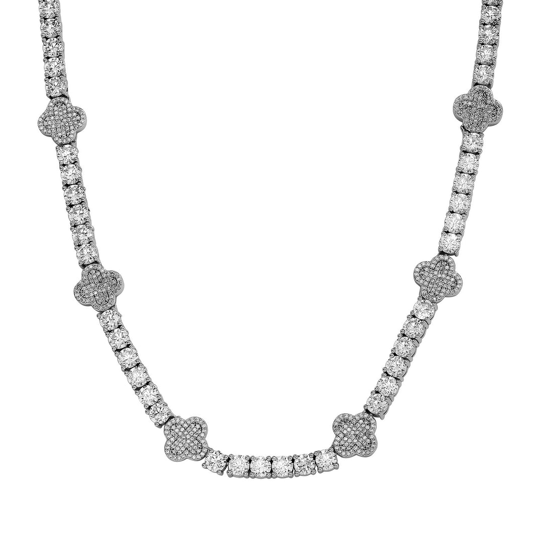 Hip-hop four-leaf clover zircon chain, tennis chain.