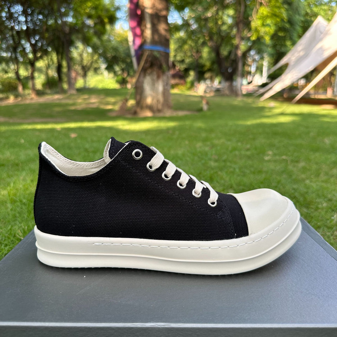 Low-Top Men's Shoes Casual Thick-Soled Canvas Sneakers