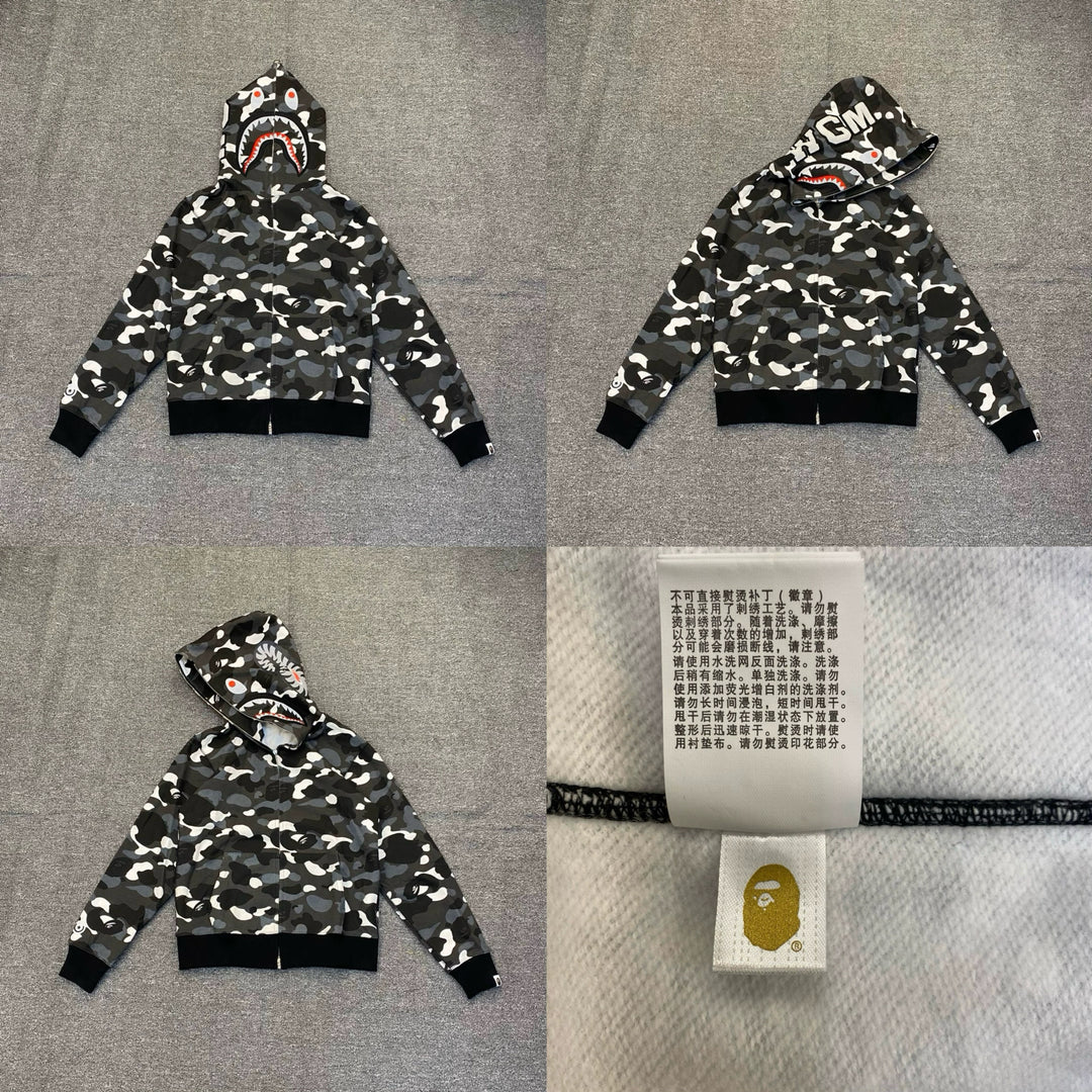 BAPE Shark head camouflage zip-up jacket