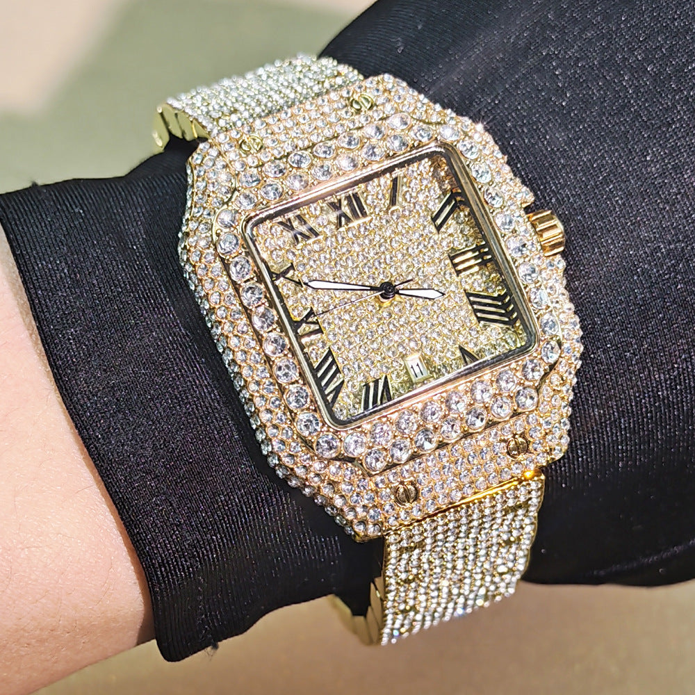 Hip hop full diamond men's watch