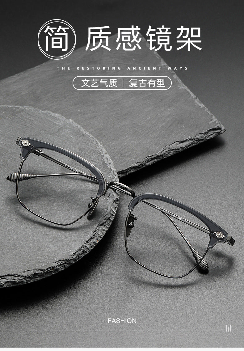 Chrome Hearts Retro Square Eyebrow Glasses Frames
