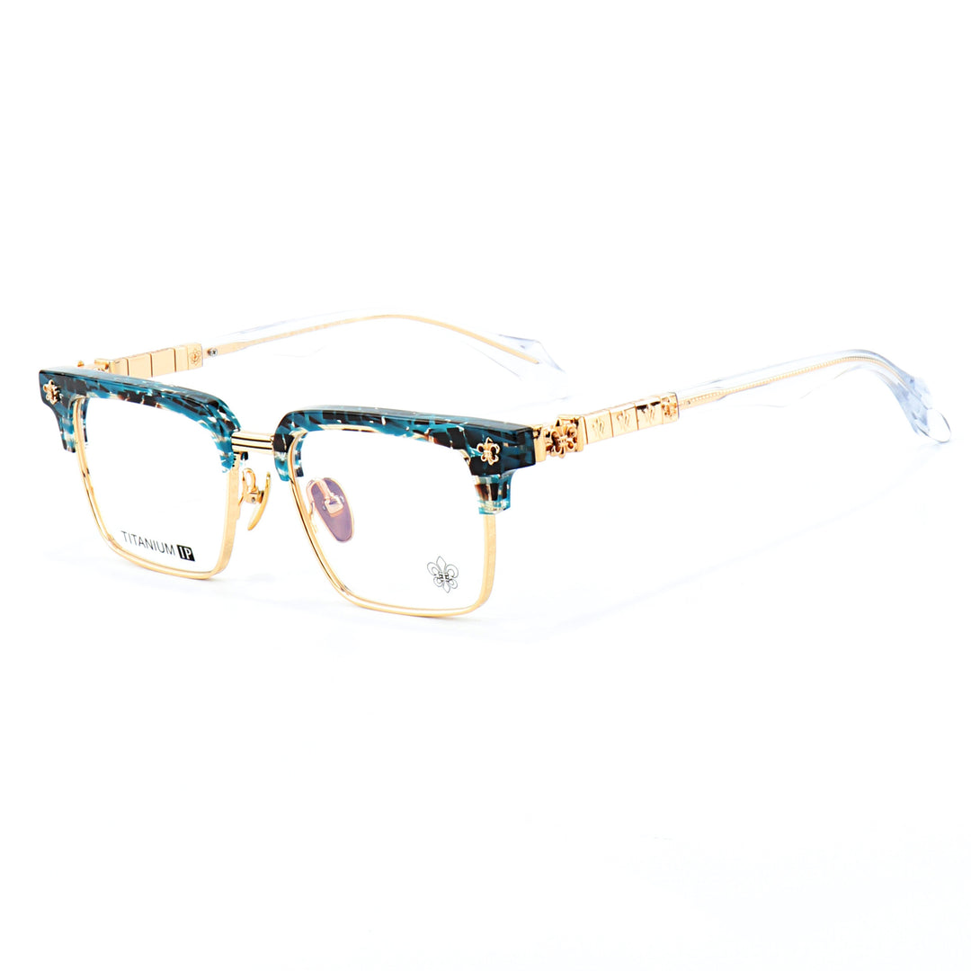Chrome Hearts half-rimmed accordion temple glasses