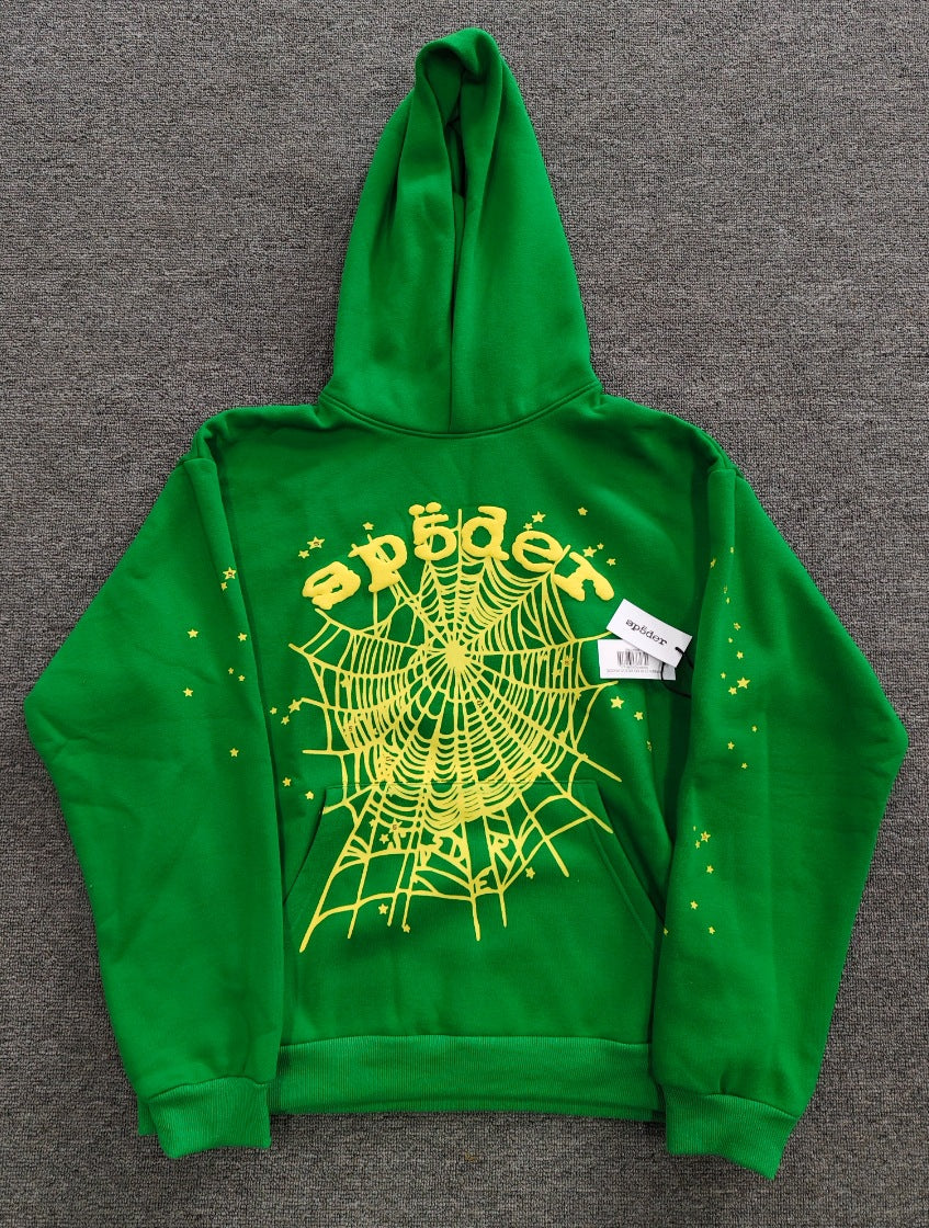 Sp5der Foam Print Spider Thick Fleece Hoodie