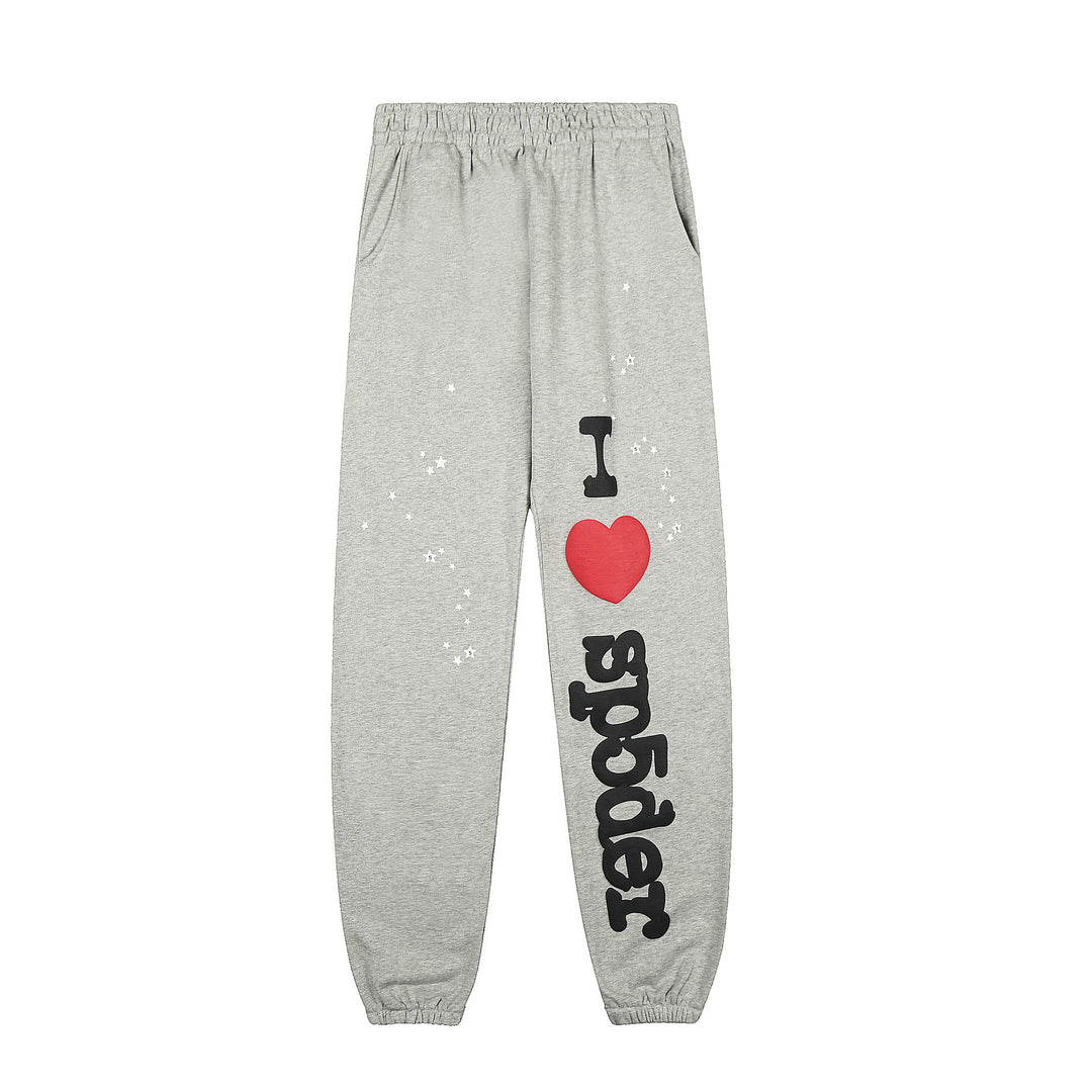 Sp5der 555555 star pattern hooded trousers and sweatshirt