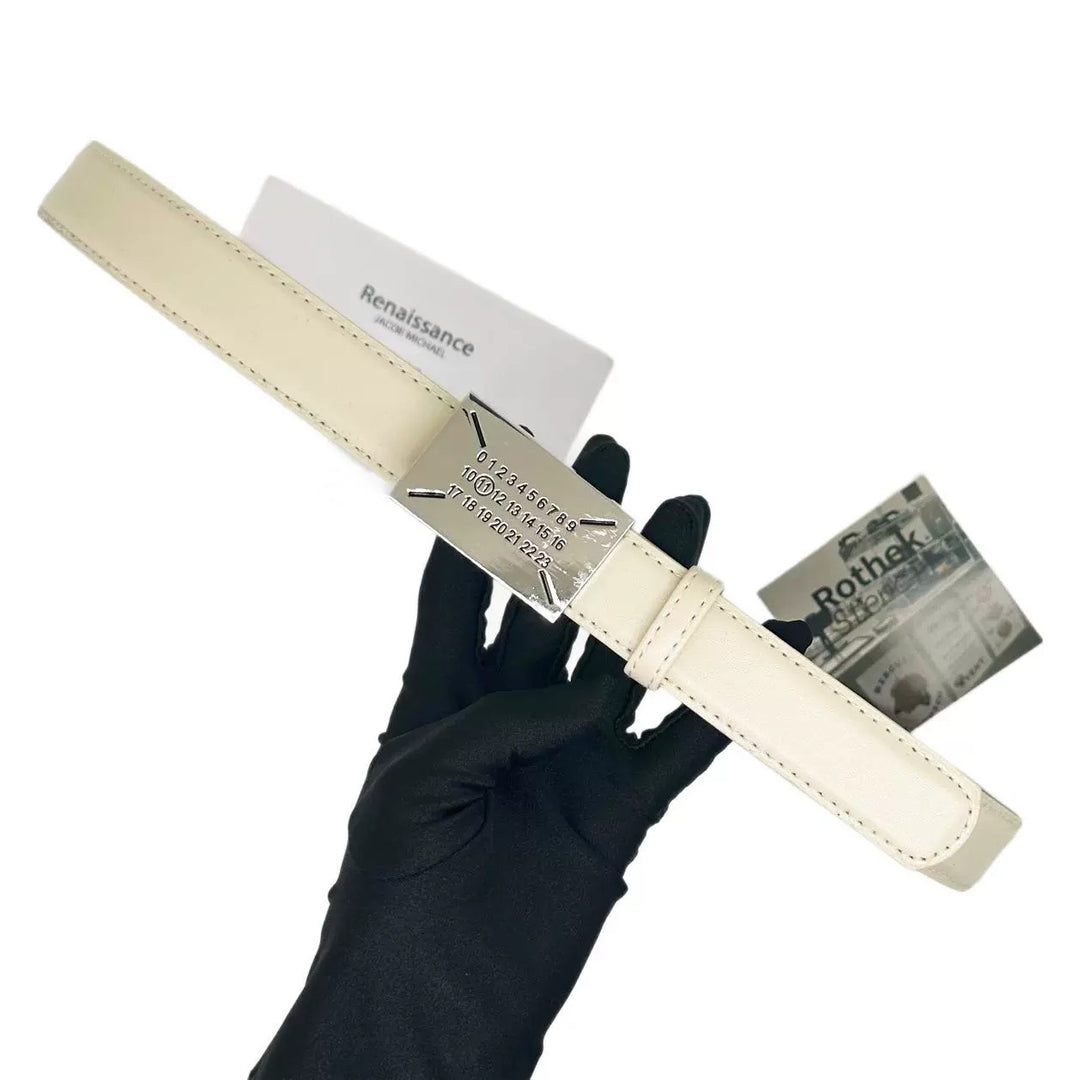 Minimalist Versatile Number Plate Belt with Flat Buckle
