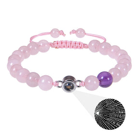 Pink crystal string stone projection bracelet