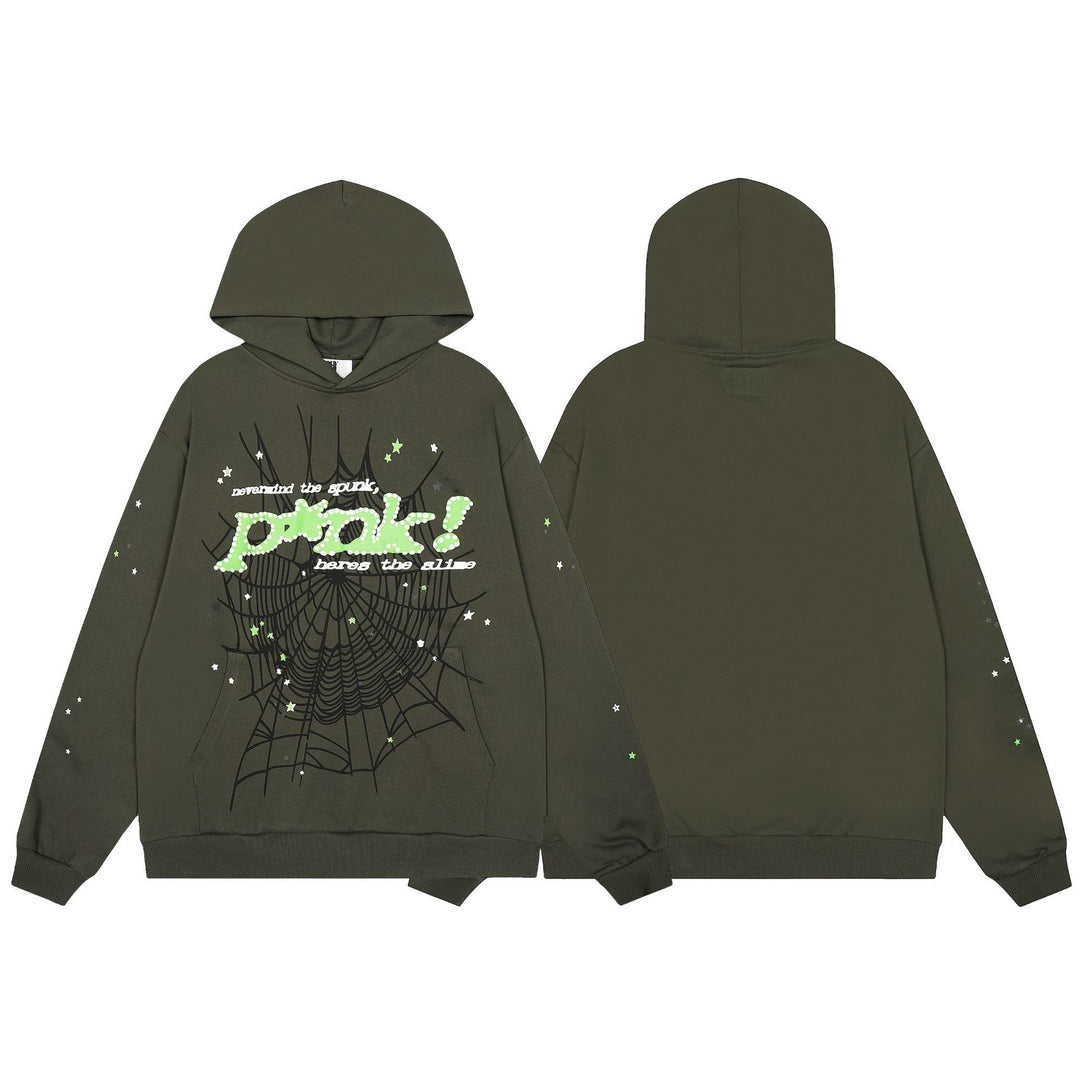 Sp5der555555 Spiderweb Foam Print Sweatshirt Set