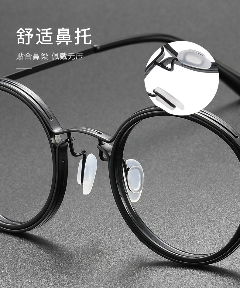 Retro Round Glasses Black Metal Optical Eyewear